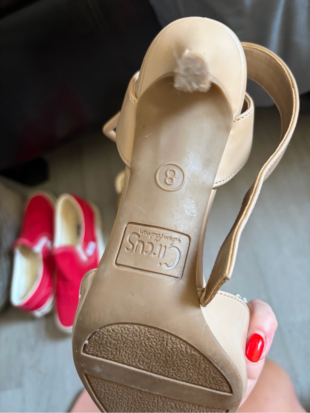 Circus by Sam Edelman Beige/Tan Ankle-Strap Heels